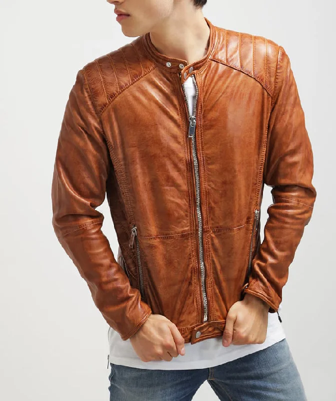 Soft Trends Men Real Lambskin Motorcycle Leather Biker Jacket KM279