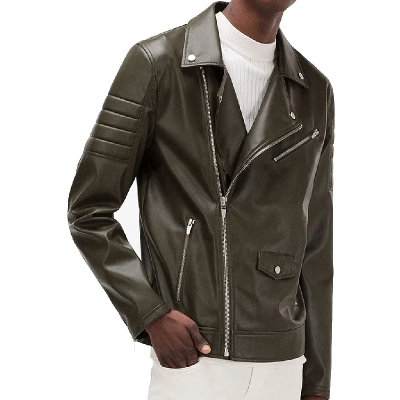 Daily Comfort Men Real Lambskin Motorcycle Leather Biker Jacket KM345