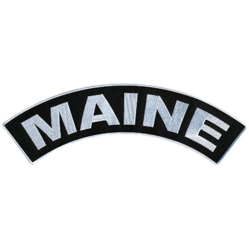 Floral Prints Hot Leathers Maine 12” X 3” Top Rocker Patch PPM4037