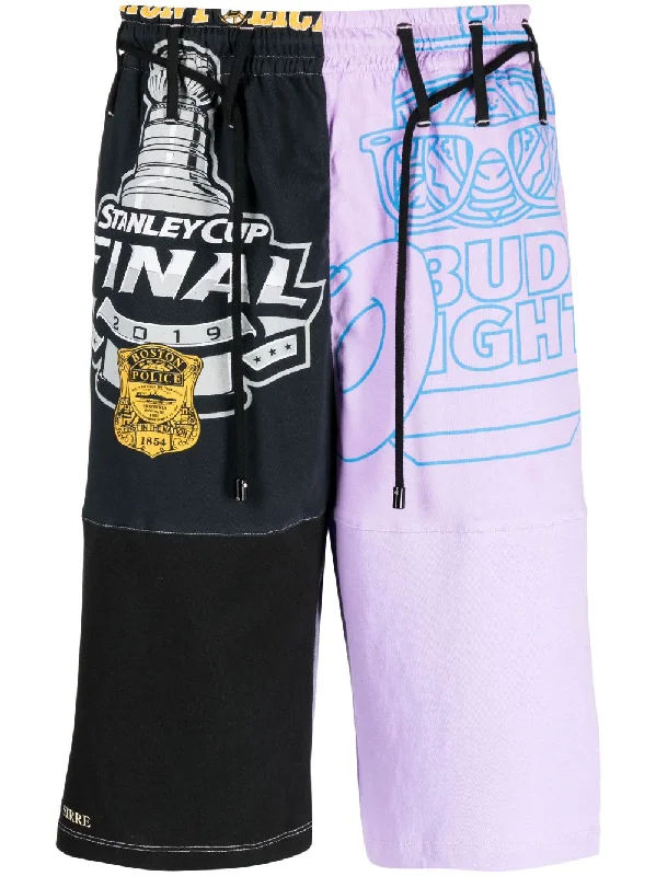 Economic Outlook Regenerated Patchwork Cotton Shorts