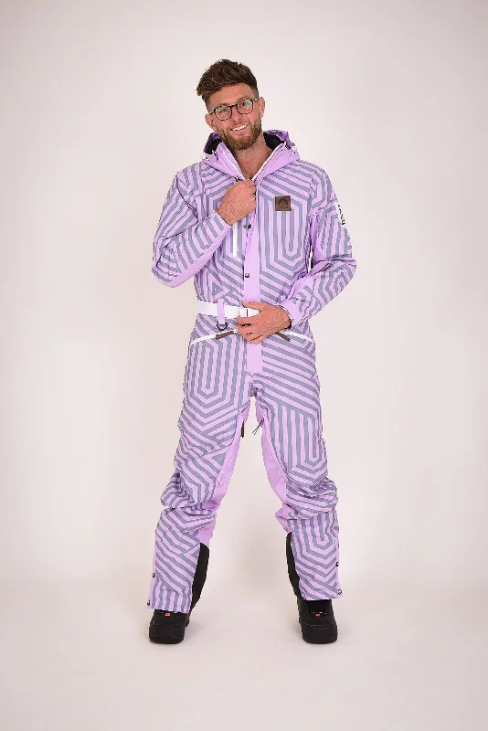 Stylish Fit Fall Line Purple & Grey Men's Ski Suit
