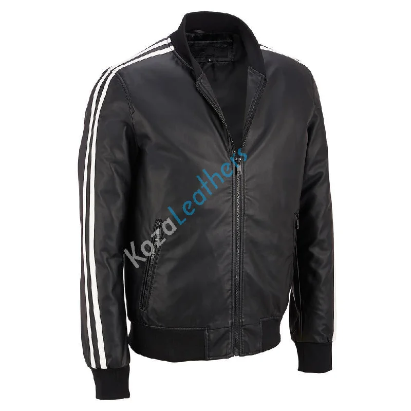 Body Design Men Real Lambskin Motorcycle Leather Biker Jacket KM224