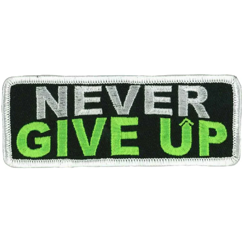 Knitted Design Hot Leathers Never Give Up Patch 4" X "2 PPL9689