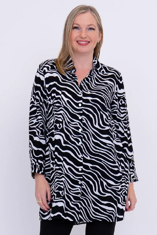 Exquisite Tailoring Amed Blouse, BW Waves