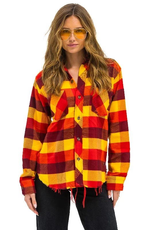 Fashionable Ease PLAID FLANNEL LIGHT WEIGHT UNISEX WESTERN SHIRT - SURFY PLAID