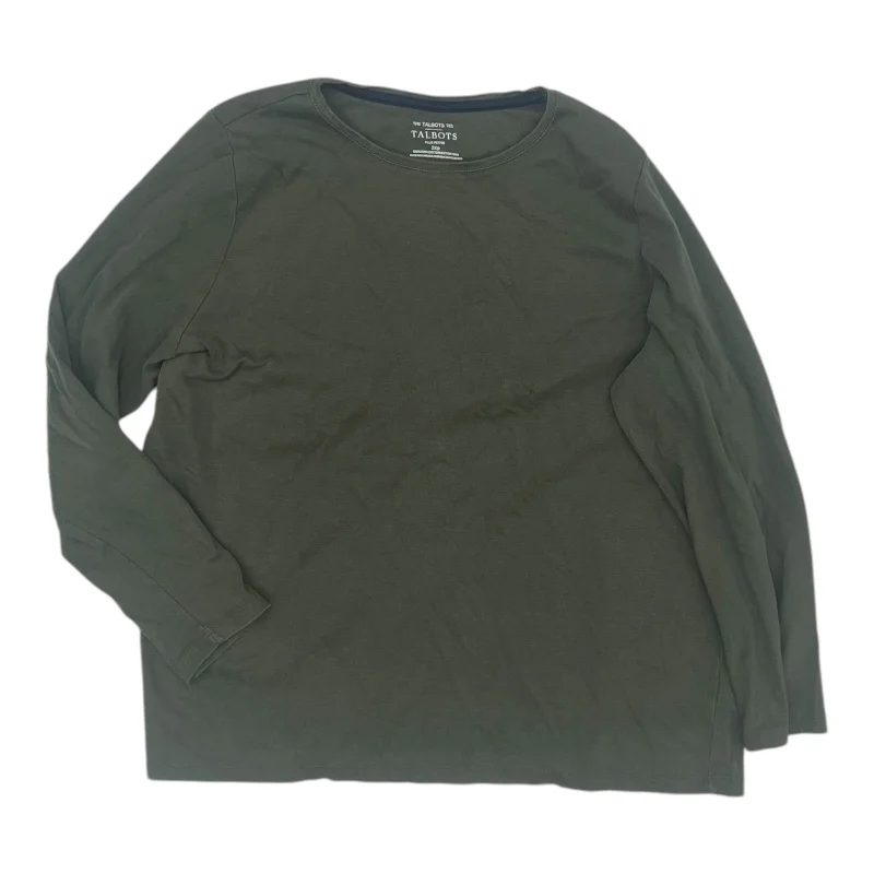 Warm Chic Top Ls Basic By Talbots In Green, Size:2X