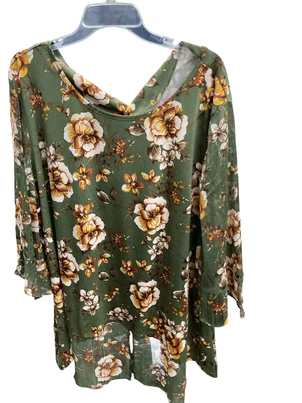 Casual And Casual Top Long Sleeve By Cme In Floral Print, Size: 3x