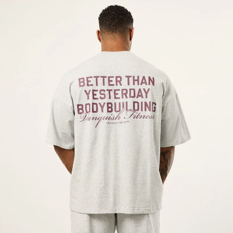 Comfortable Jackets Vanquish Bodybuilding Oat Marl Boxy Oversized T Shirt