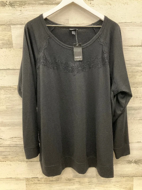 High-end Fashion Top Long Sleeve By Torrid In Black, Size: 3x