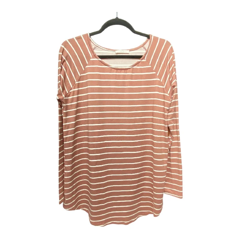 Comfortable Mind Top Long Sleeve By Reborn J In Striped Pattern, Size: L