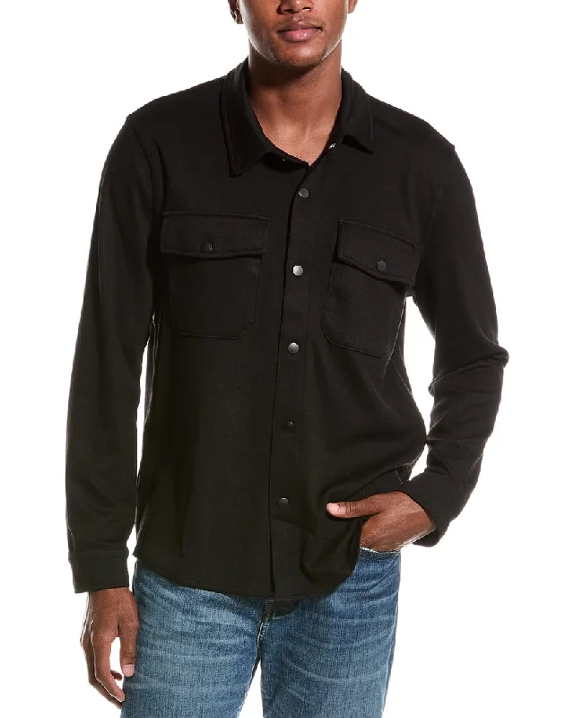 Casual Fit Wear Industry Collared Snap Front Shirt Jacket