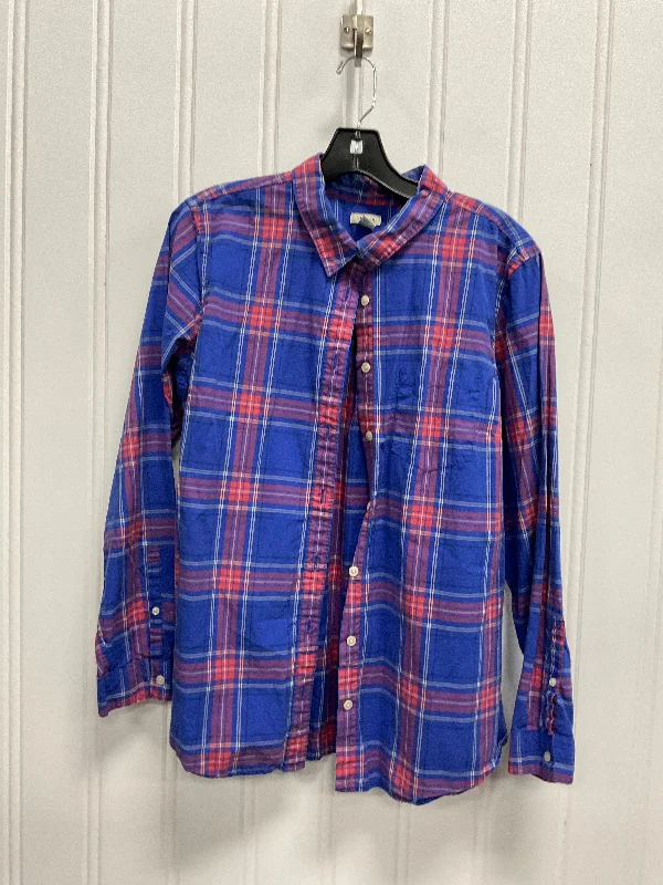 Denim Design Top Long Sleeve By L.l. Bean In Plaid Pattern, Size: Xl