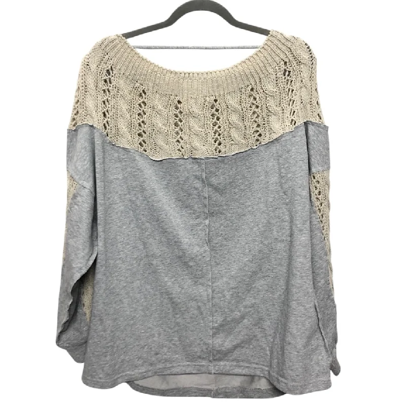 Fashionable Inner Wear Top Ls By Clothes Mentor In Grey & Tan, Size:M