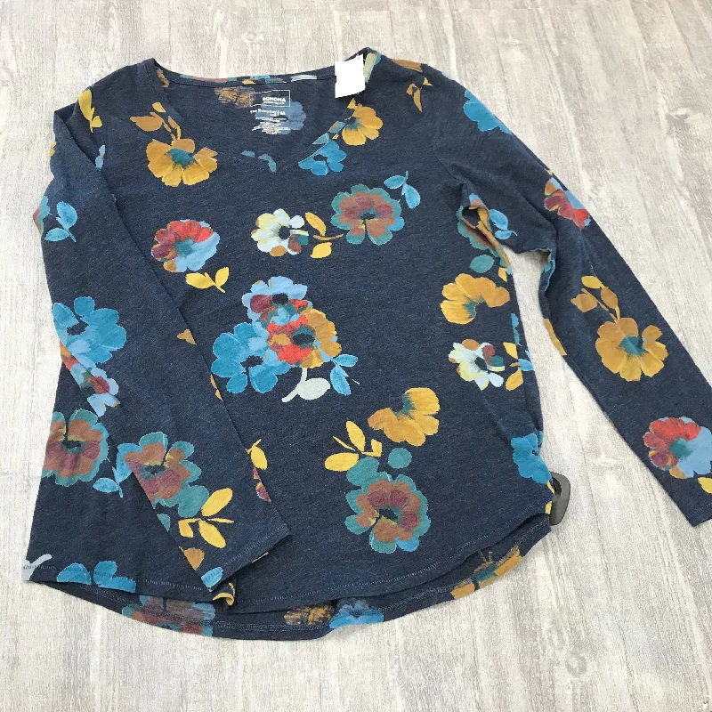 Fashion Wear Top Long Sleeve By Sonoma In Floral Print, Size: M