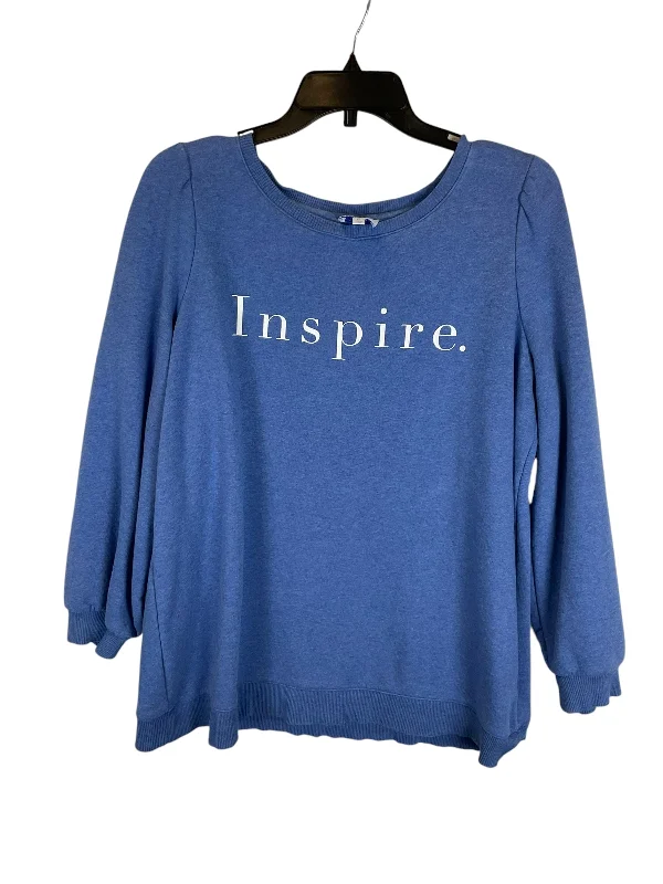 Carefree Top Long Sleeve By Talbots In Blue, Size: 1x