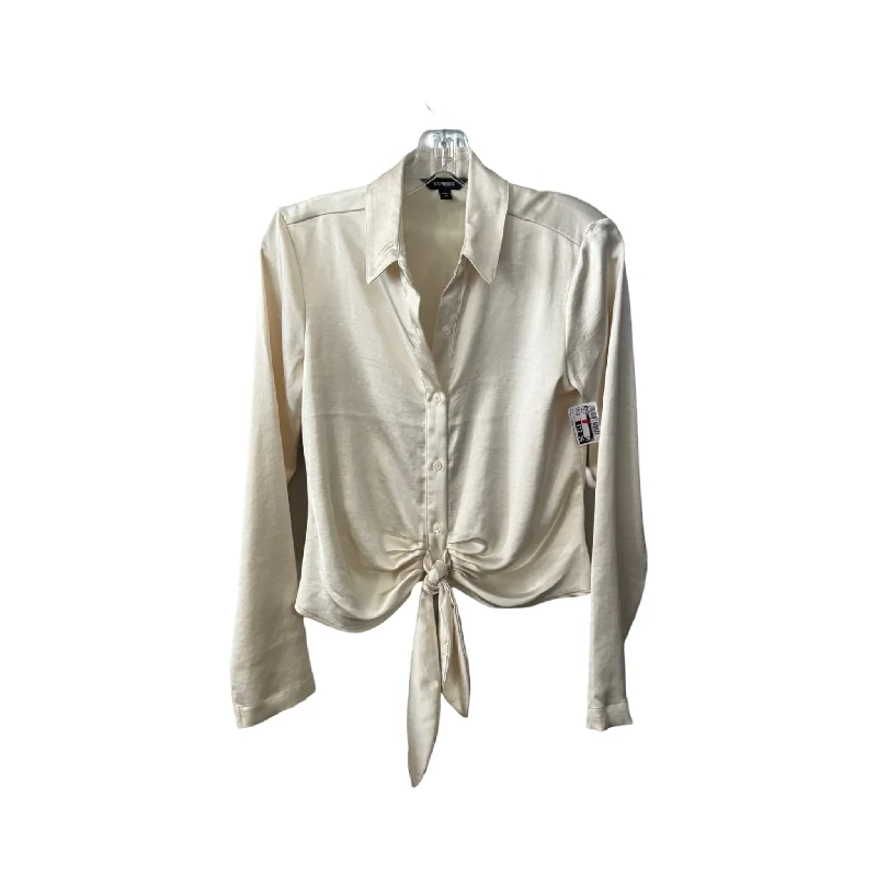 Personalized Wear Top Long Sleeve By Express In Cream, Size: Xs