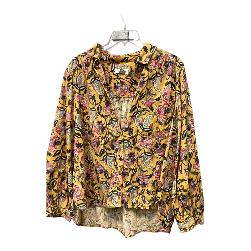 Elegant Design Top Long Sleeve By Pilcro In Multi-colored, Size: L