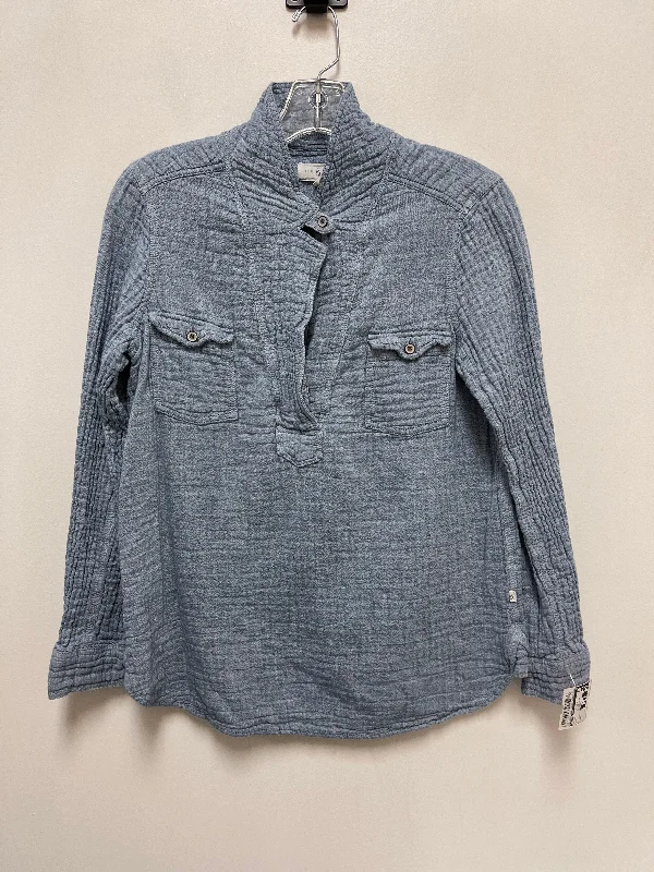 Cozy Lounge Wear Top Long Sleeve By Lou And Grey In Blue, Size: M