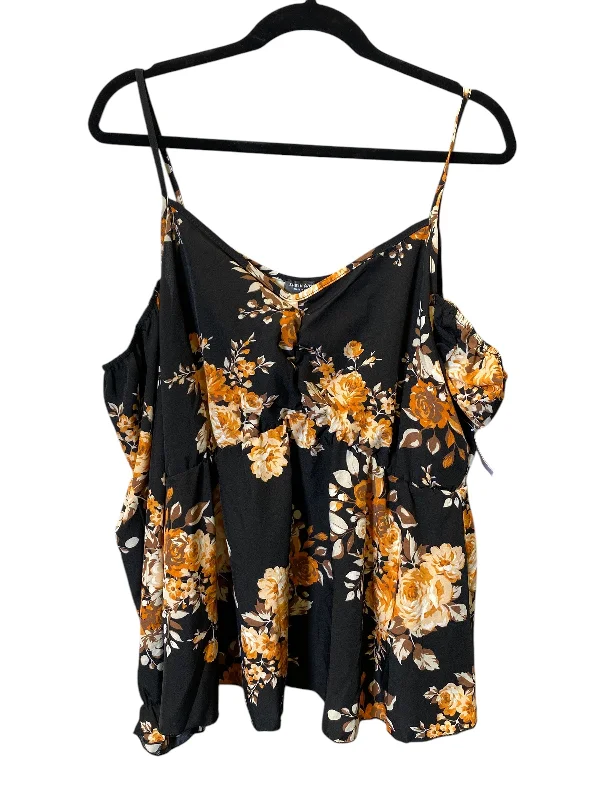 Free And Comfortable Top 3/4 Sleeve By Shein In Floral Print, Size: 2x