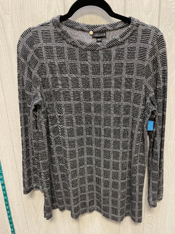 Breezy Comfort Top Long Sleeve By J. Jill In Black & Grey, Size: S