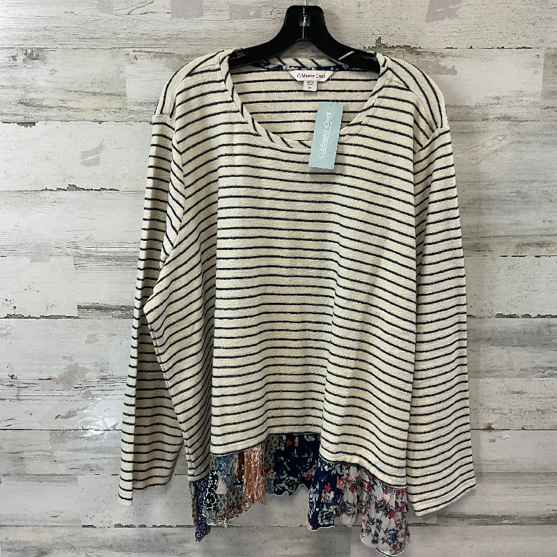 All-Day Style Top Long Sleeve By Coldwater Creek In Cream, Size: 3x