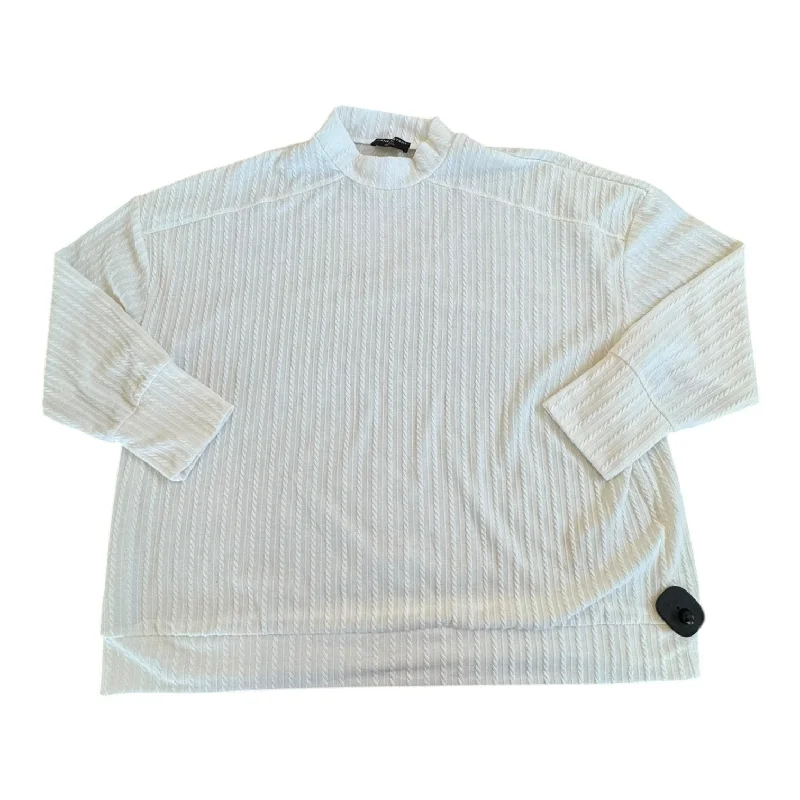 Noble And Elegant Top Long Sleeve By Lane Bryant In White, Size: 1x