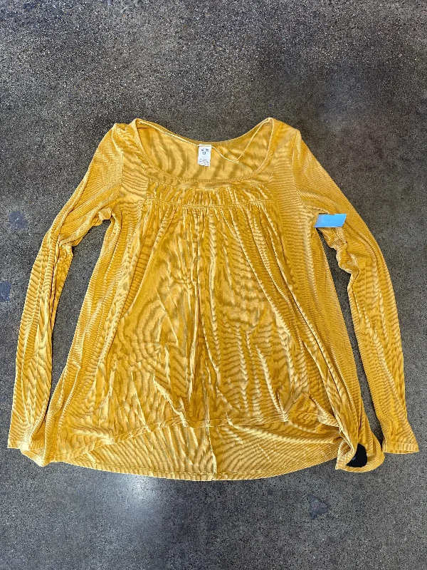 Avant-garde Design Top Long Sleeve By We The Free In Yellow, Size: M