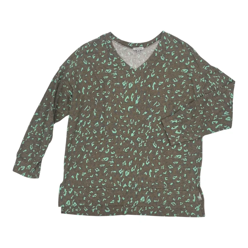 Cozy Layers Top Ls By White Birch In Brown & Green, Size:2X