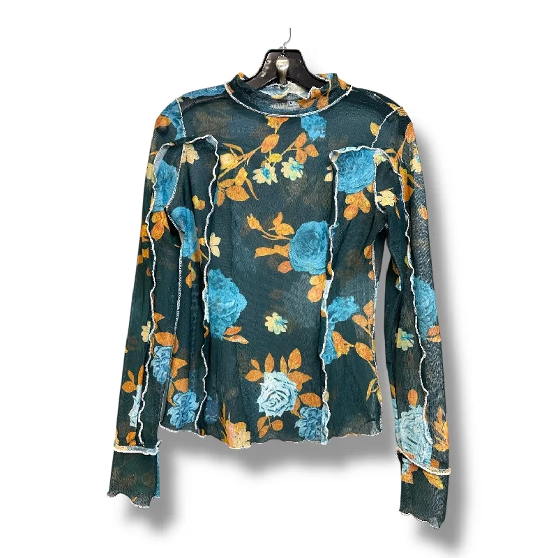 Sexy Fun Top Long Sleeve By Clothes Mentor In Floral Print, Size: M