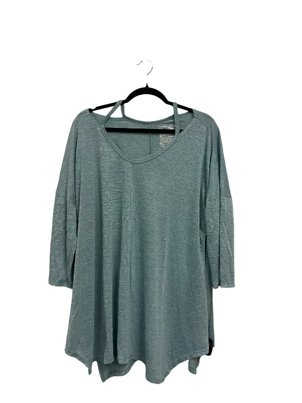 Cool Style Top Long Sleeve By Terra & Sky In Blue, Size: 1x