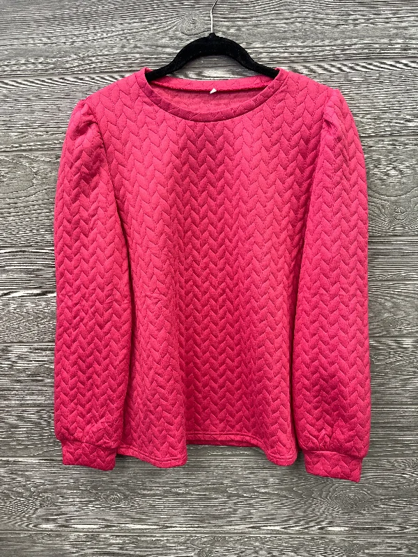 Leisure Sports Top Long Sleeve By Clothes Mentor In Pink, Size: L