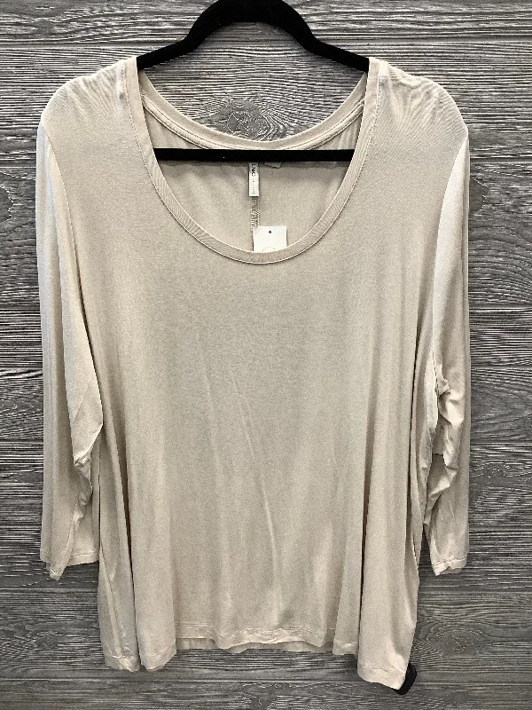 Comfy Dress Top Long Sleeve By Cato In Beige, Size: 3x