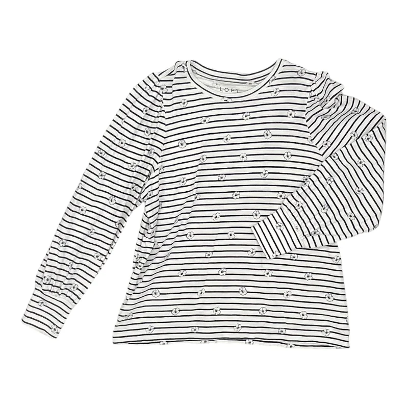 Casual Fit Top Ls By Loft In Striped Pattern, Size:Xl