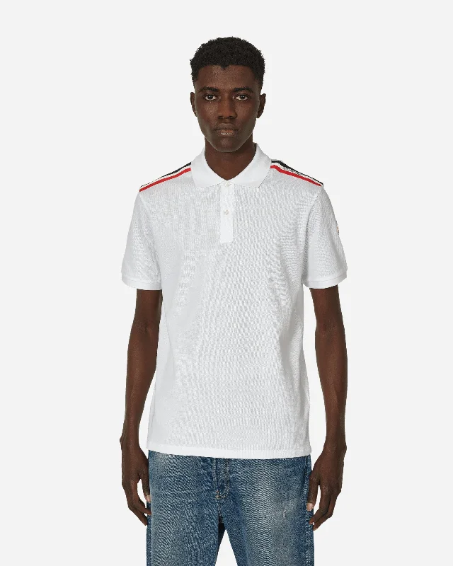 Cute Style Striped Polo Shirt White