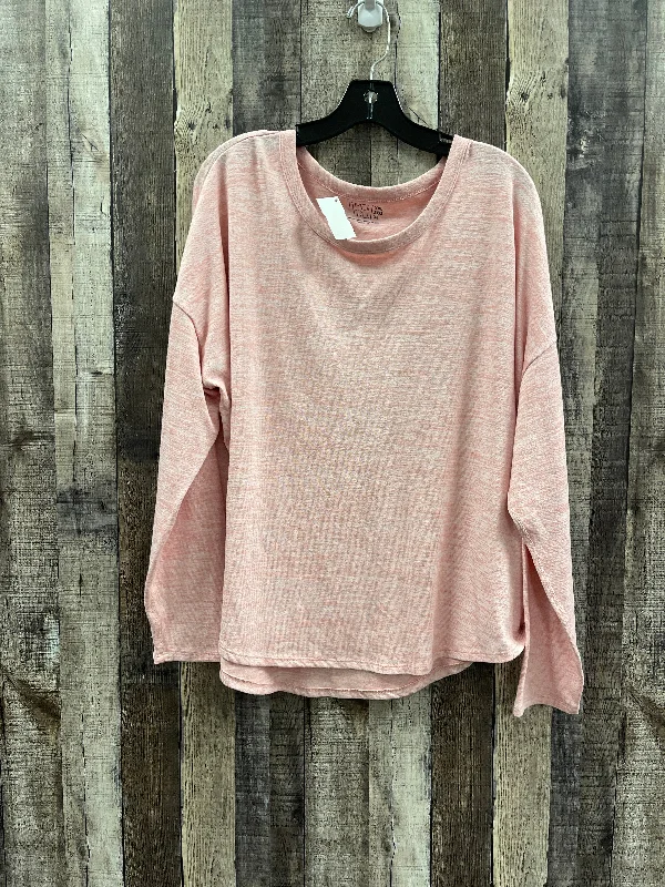 New Products Top Long Sleeve By Time And Tru In Red, Size: 2x