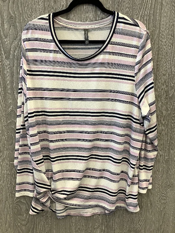 Layered Style Top Long Sleeve By Massini In Blue & Purple, Size: 2x
