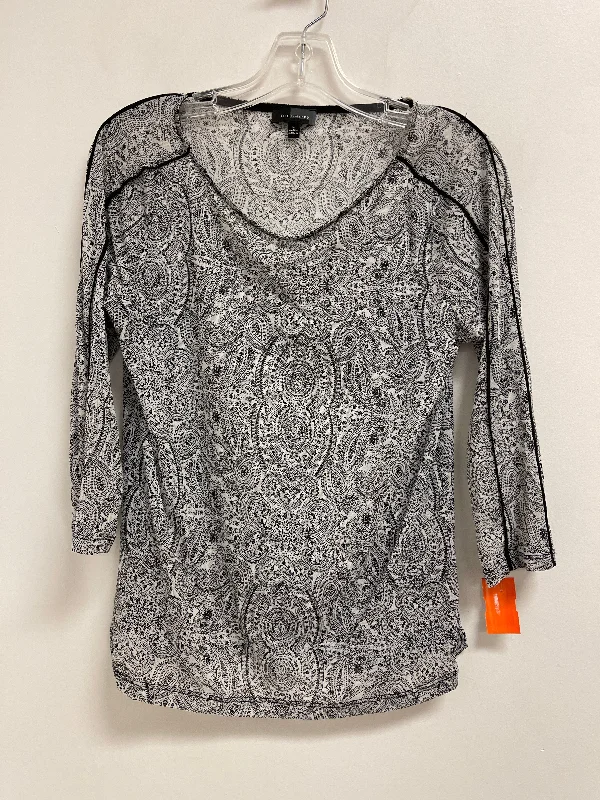 Casual Fit Wear Top Long Sleeve By Limited In Black & White, Size: L