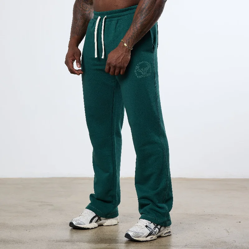 Cozy Street Style Vanquish Forest Green Unconquerable Strength Straight Leg Sweatpants