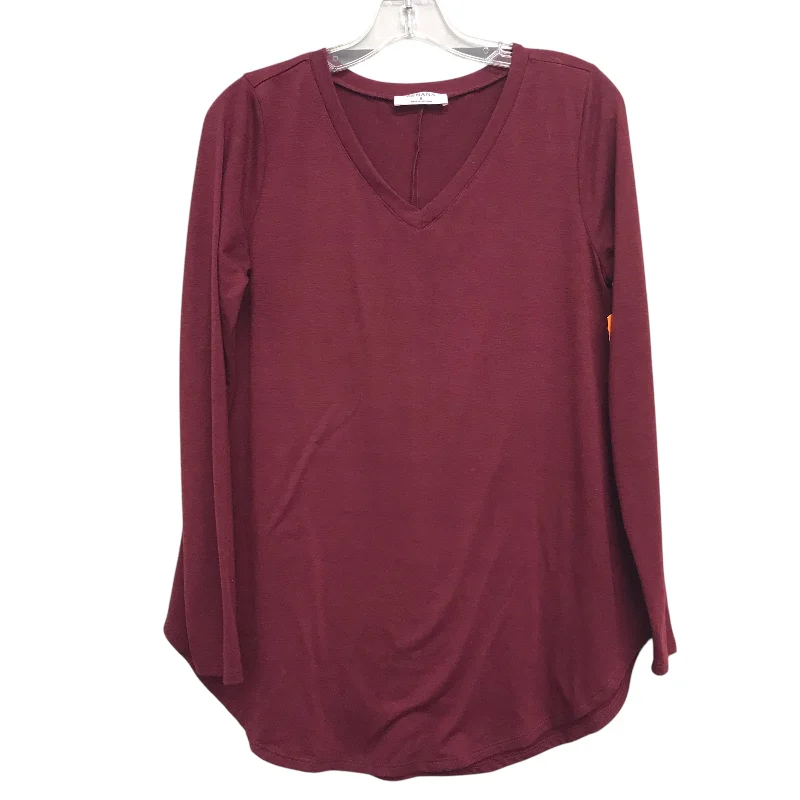 Celebrity Picks Top Ls Basic By Zenana Outfitters In Red, Size:S