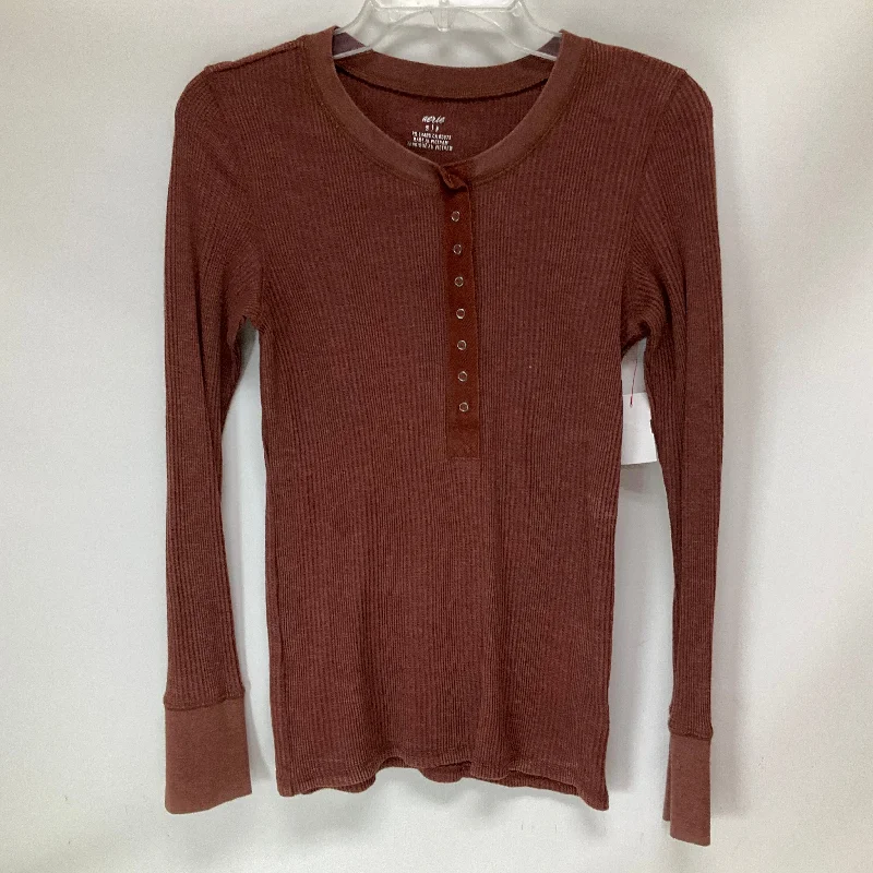 Light Layers Top Long Sleeve By Aerie In Brown, Size: S