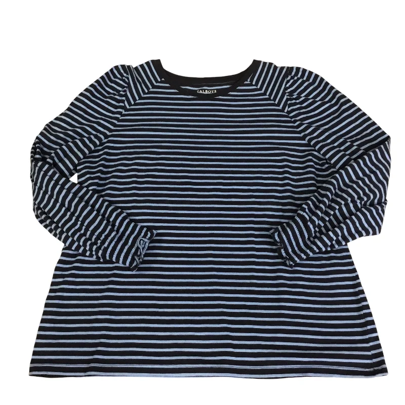 Thin Design Top Long Sleeve By Talbots In Striped Pattern, Size: 1x