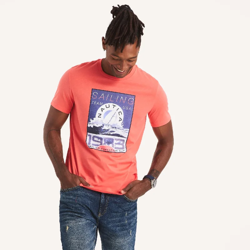 Comfortable Sweaters Nautica Mens Sailing Challenge Graphic T-Shirt