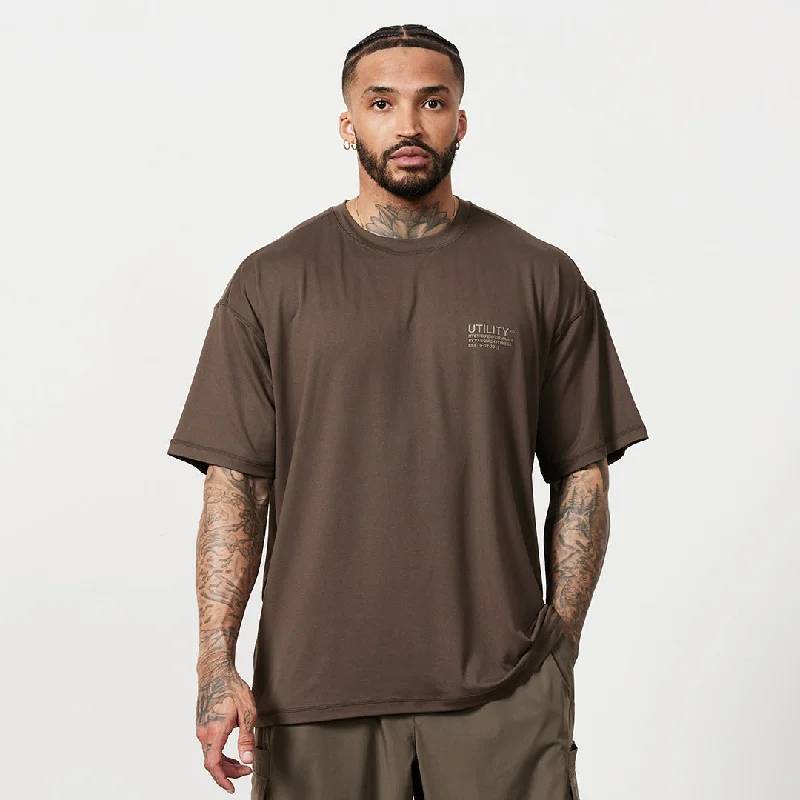 Wandering freely Vanquish Utility Brown Oversized T Shirt