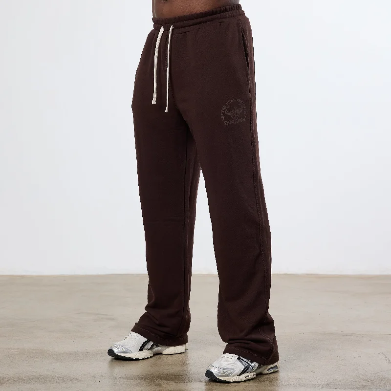Breezy Outfits Vanquish Dark Brown Unconquerable Strength Straight Leg Sweatpants