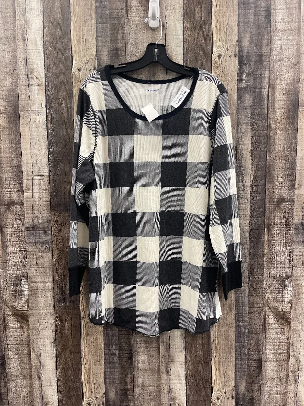 Fashion Wear Top Long Sleeve By Old Navy In Black & White, Size: 2x