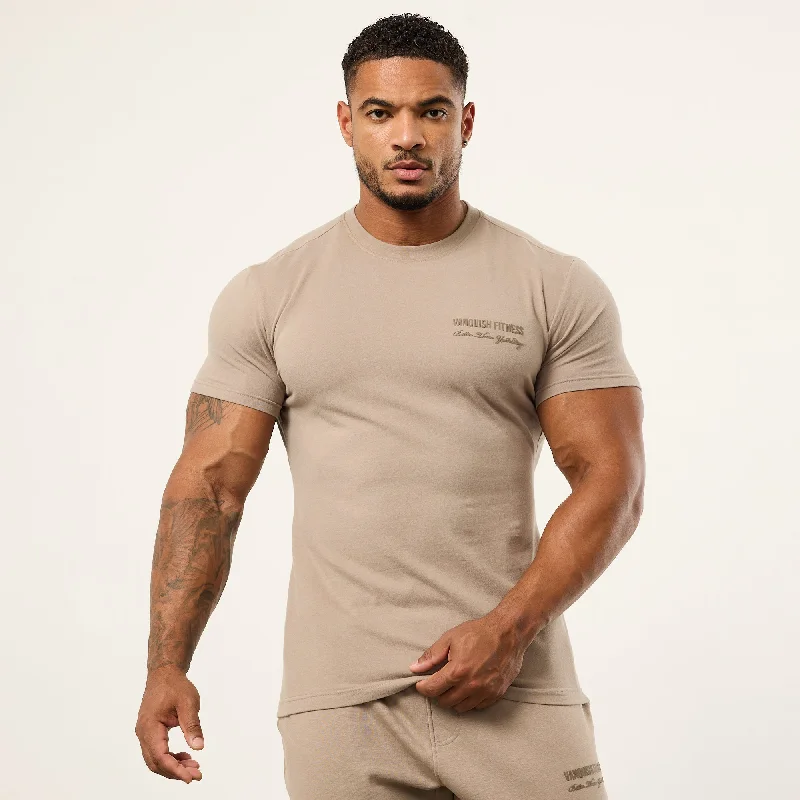 Stylish Ease Vanquish Sand Signature Fitted T Shirt