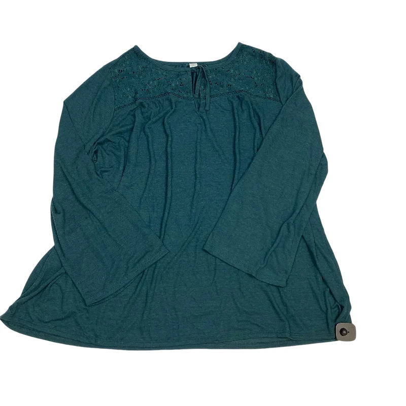 Ethnic Style Top Long Sleeve By Old Navy In Green, Size: 3x