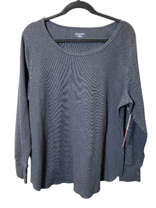 Luxury Fashion Top Long Sleeve Basic By Old Navy In Black, Size: Xxl