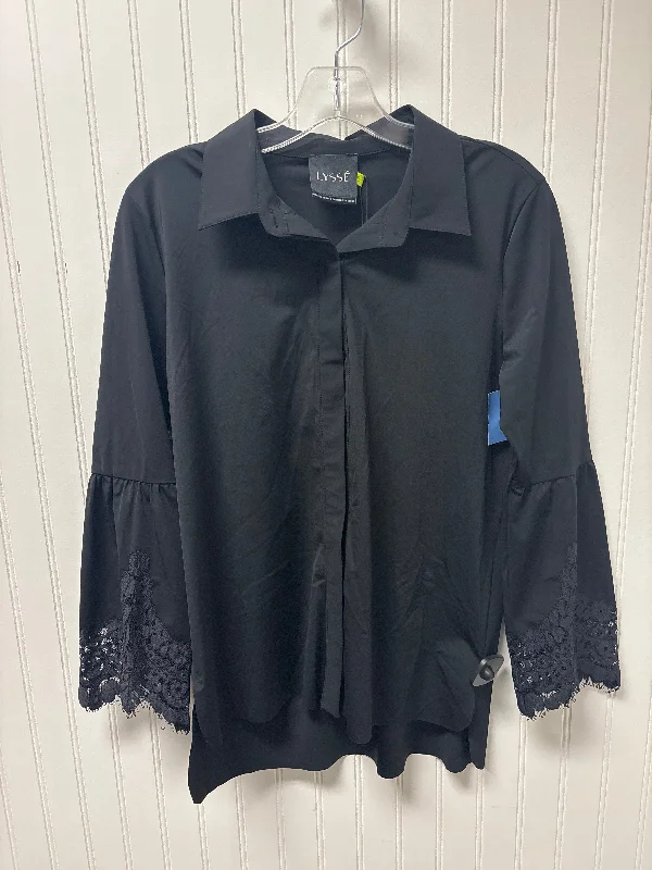 Fashion Style Top Long Sleeve By Lysse In Black, Size: S