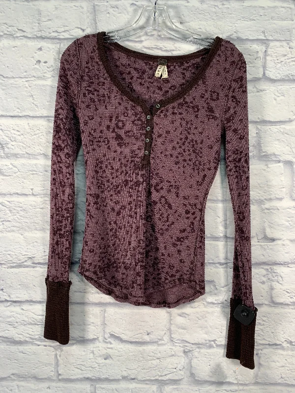 Must-have For Autumn And Winter Top Long Sleeve By We The Free In Purple, Size: M